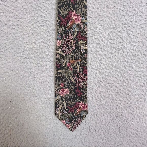Hugo Boss men’s Floral Patterned Men's Tie silk rust - Picture 1 of 4